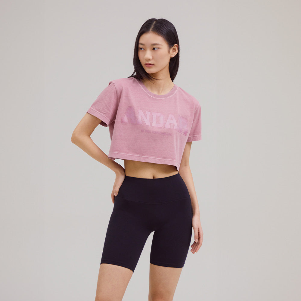 ANDAR Pigment Dyed Cropped Short Sleeve