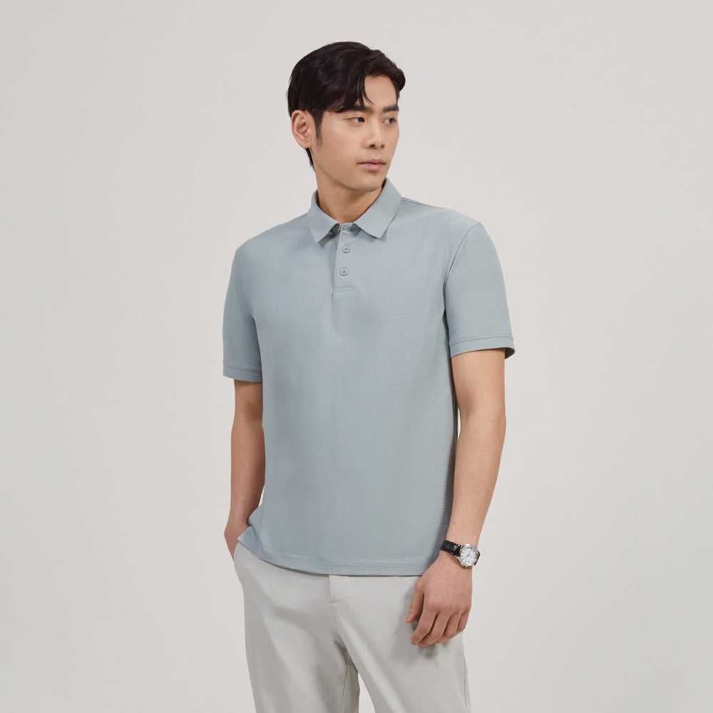 Men's Airy Fit Textured Short Sleeve Polo Shirt