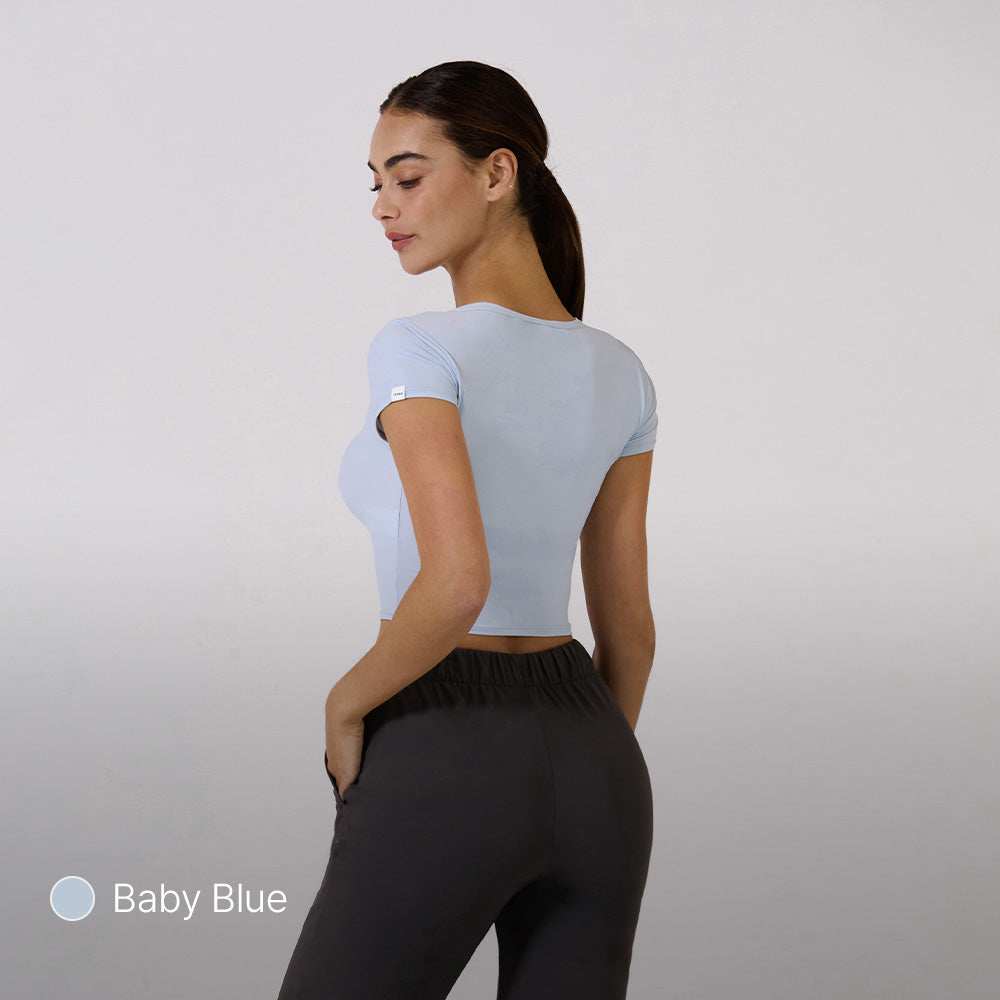 Icefresh Cropped Short Sleeve with Button