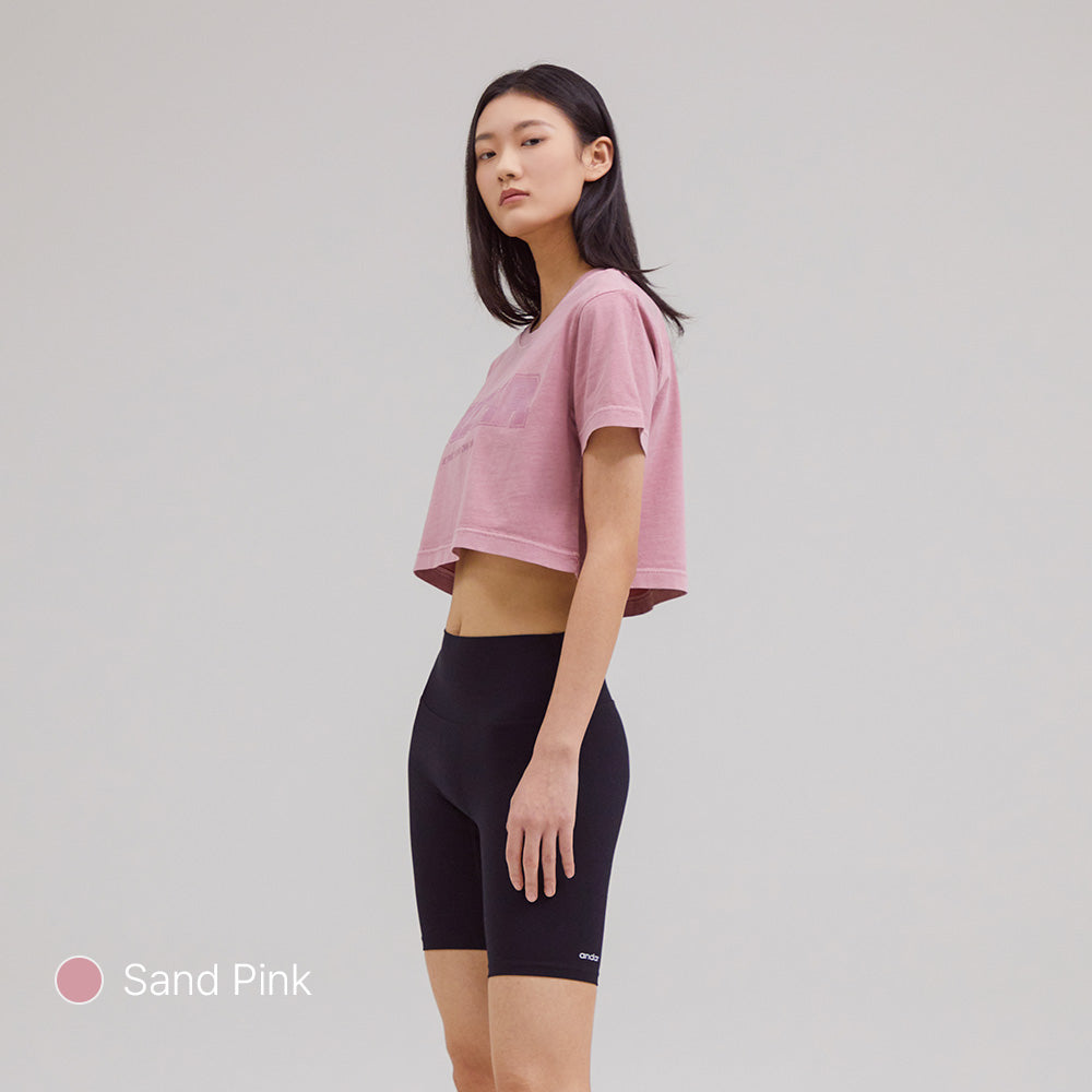 ANDAR Pigment Dyed Cropped Short Sleeve