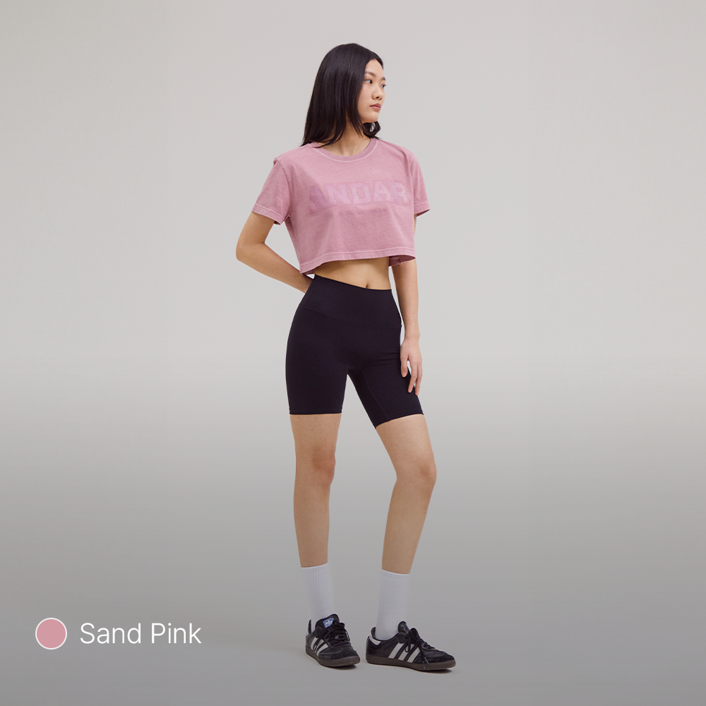 ANDAR Pigment Dyed Cropped Short Sleeve