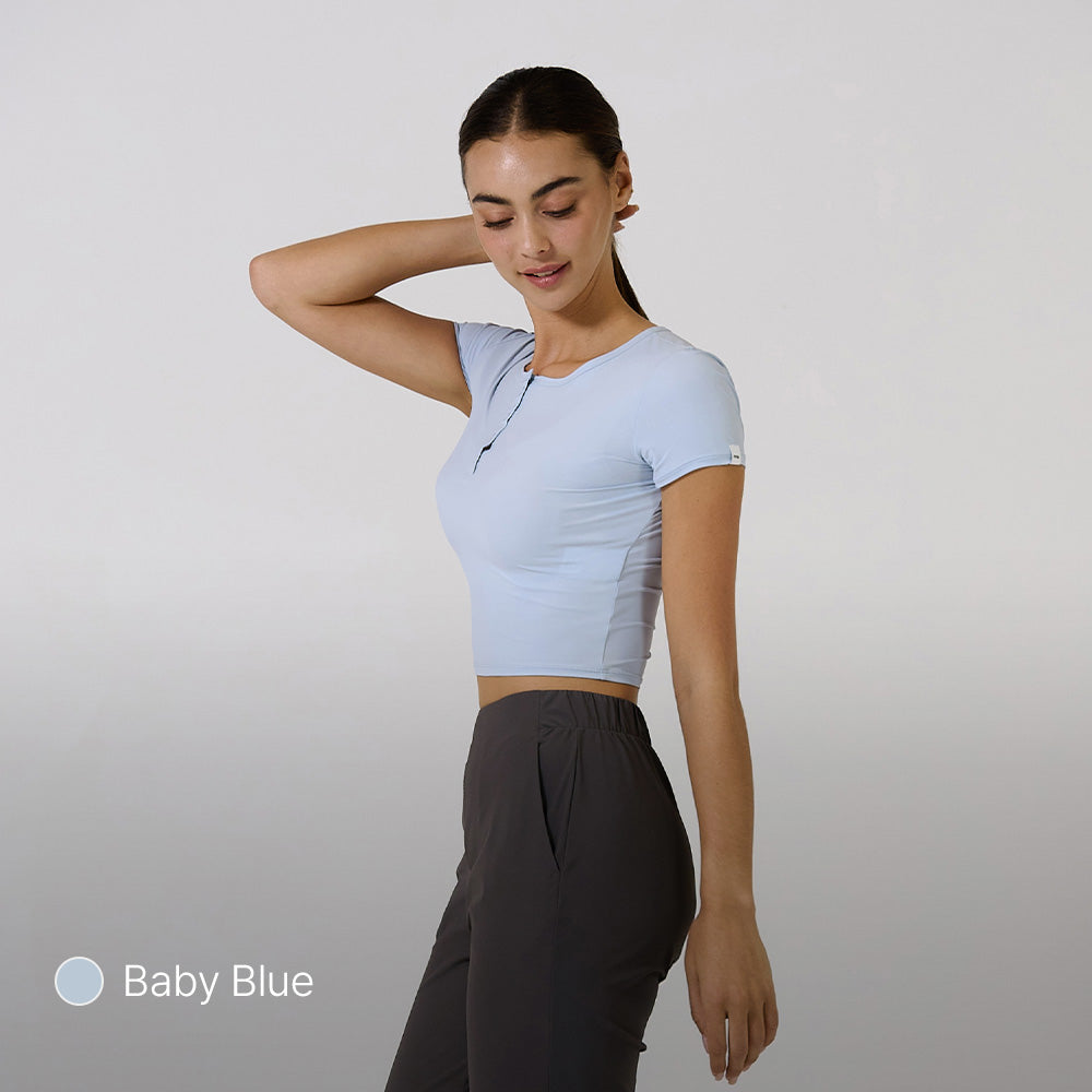Icefresh Cropped Short Sleeve with Button