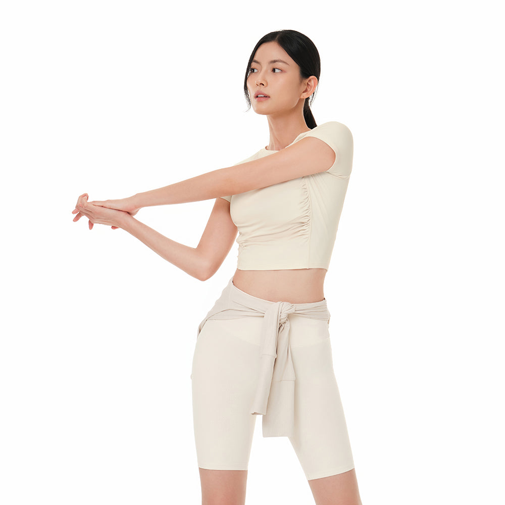 Airtouch Ruched Cropped Short Sleeve