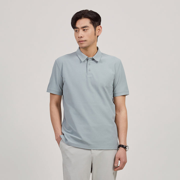 Men's Airy Fit Textured Short Sleeve Polo Shirt