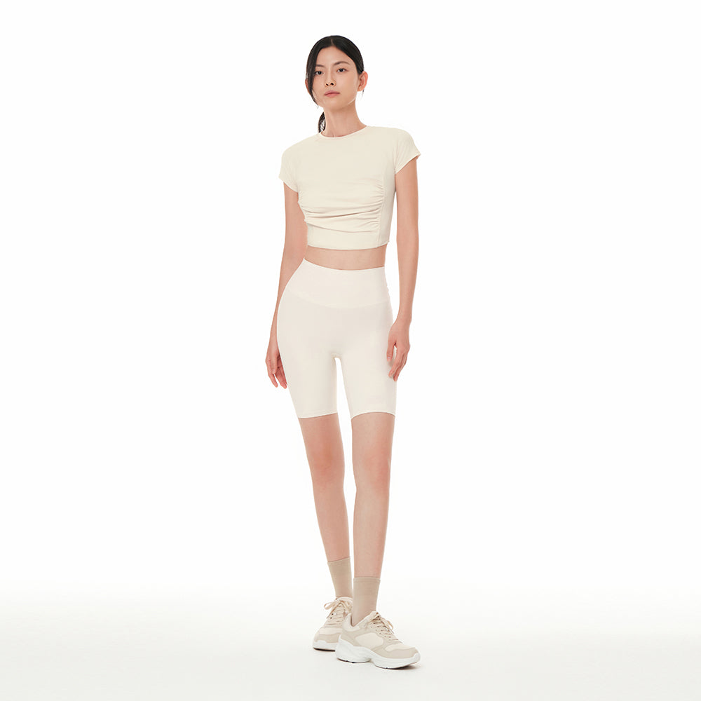 Airtouch Ruched Cropped Short Sleeve