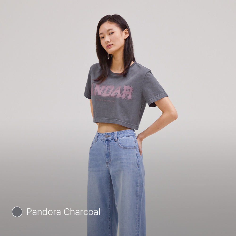 ANDAR Pigment Dyed Cropped Short Sleeve