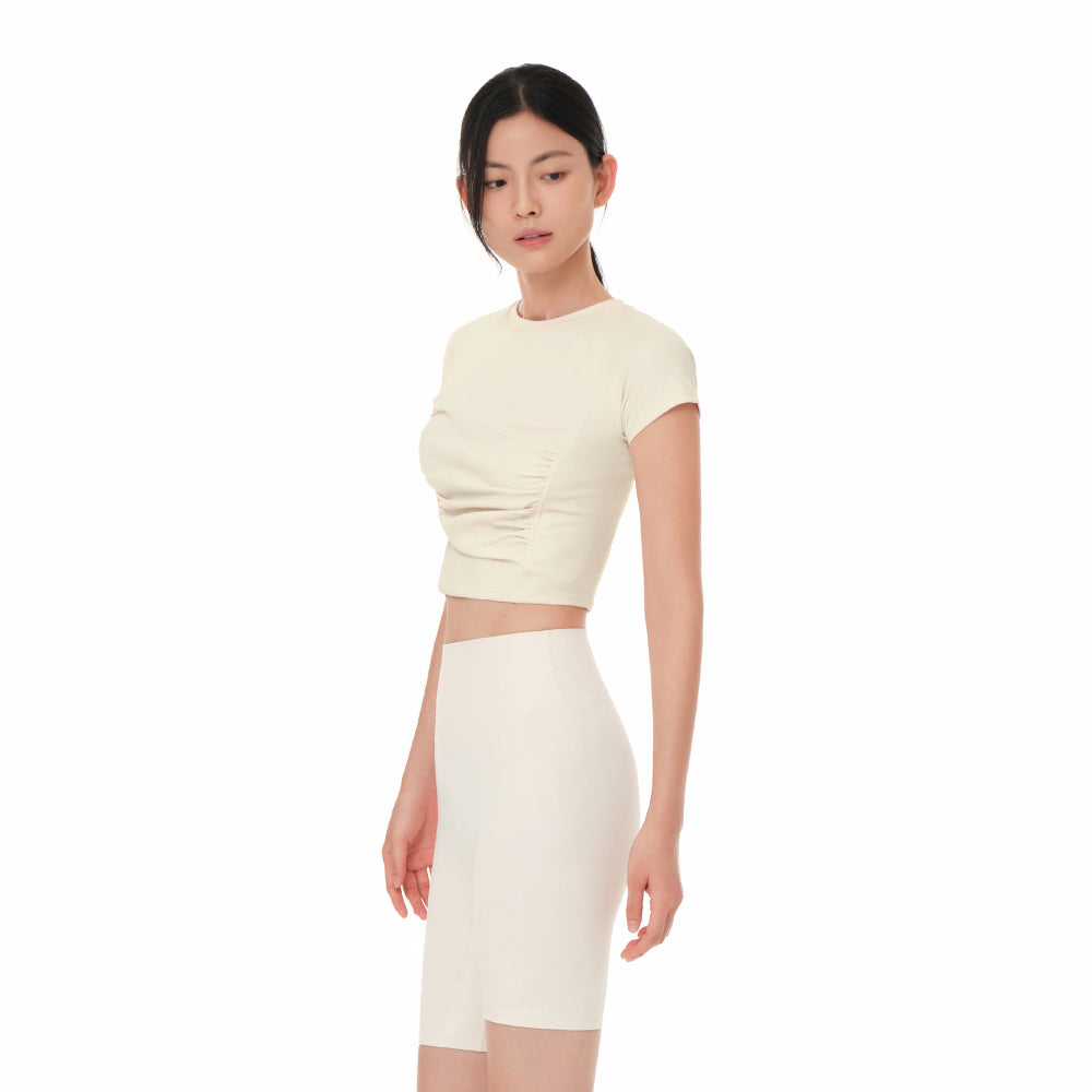 Airtouch Ruched Cropped Short Sleeve