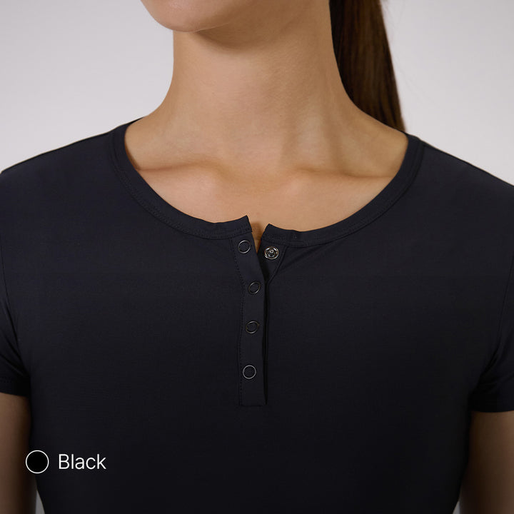 Icefresh Cropped Short Sleeve with Button