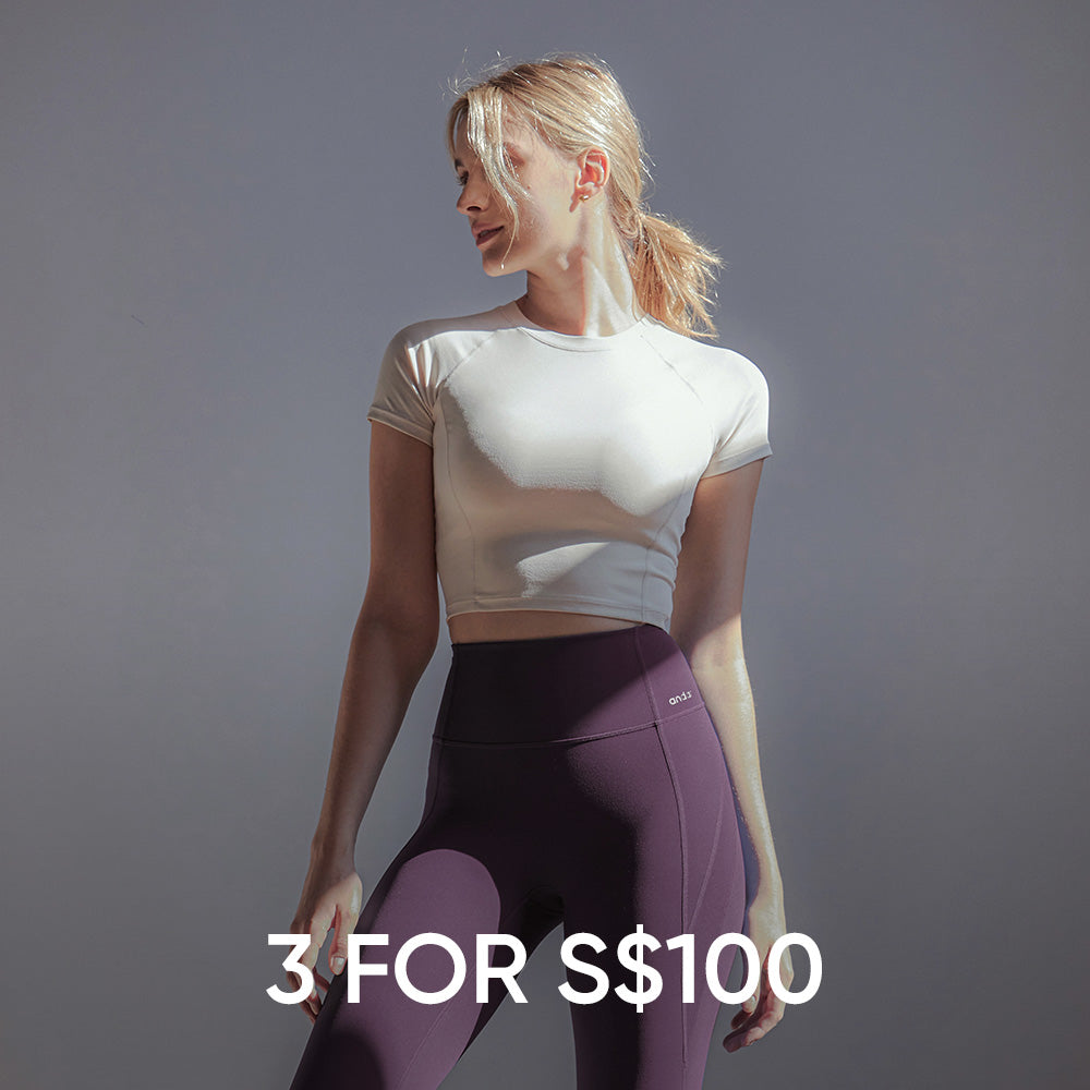 [3 FOR S$100] Airtouch Pace Cropped Short Sleeve
