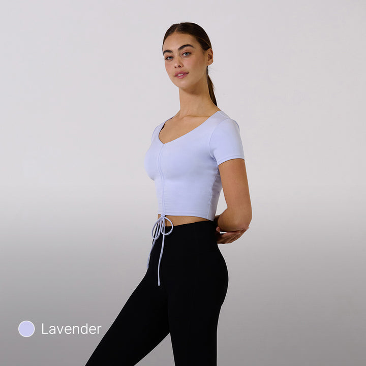 Be-Free Drawstring Cropped Short Sleeve (with Pads)