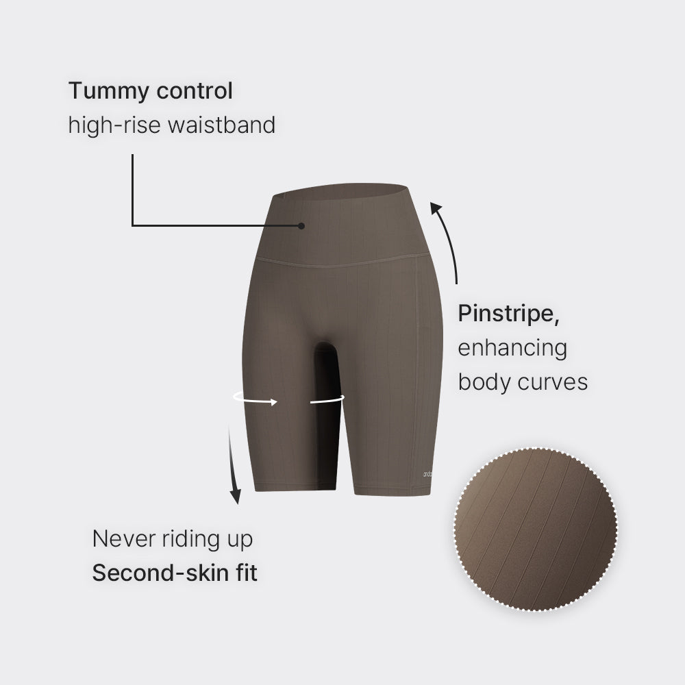 Airywin Pinstripe Biker Shorts with Pockets