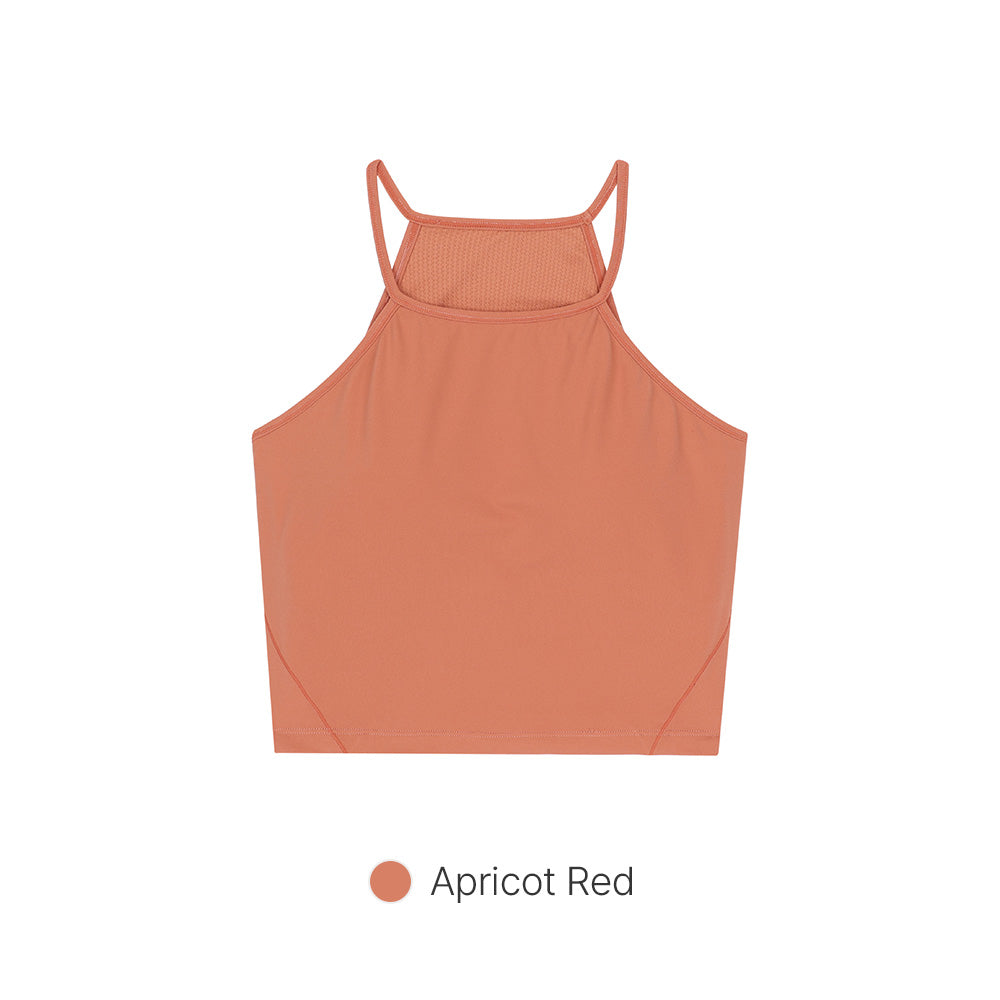 Halter Cropped Tank Top (with Pads)