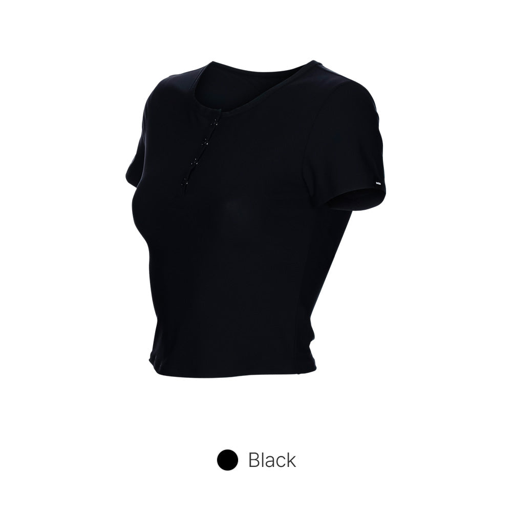 Icefresh Cropped Short Sleeve with Button