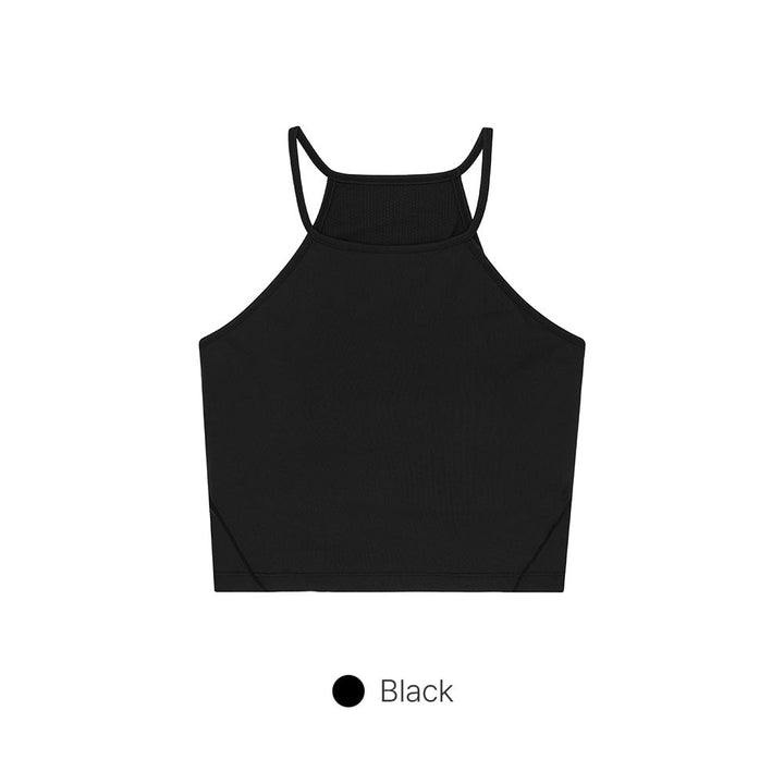 Halter Cropped Tank Top (with Pads)