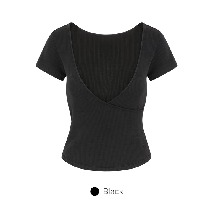 Fresh Ribbed Wrap Short Sleeve
