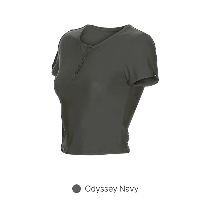 Icefresh Cropped Short Sleeve with Button