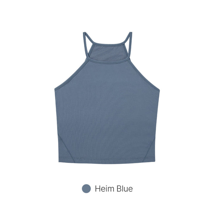 Halter Cropped Tank Top (with Pads)