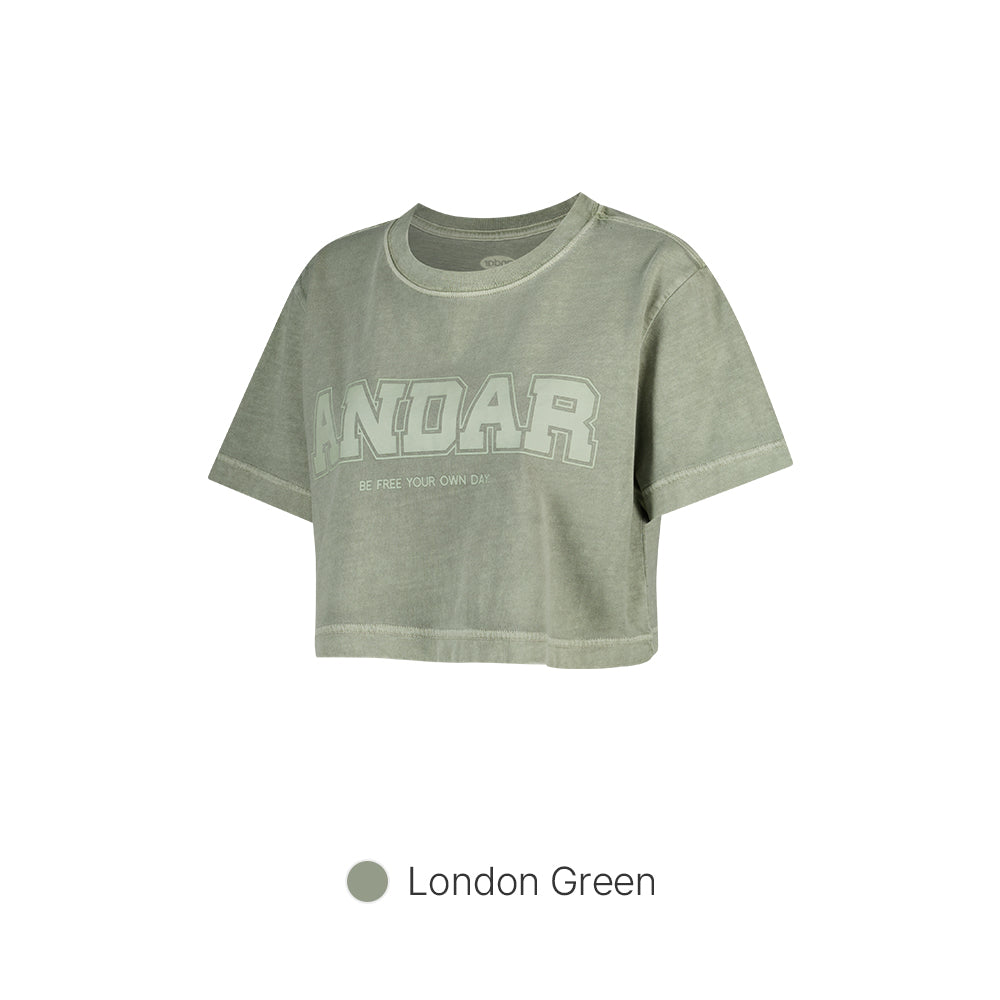 ANDAR Pigment Dyed Cropped Short Sleeve