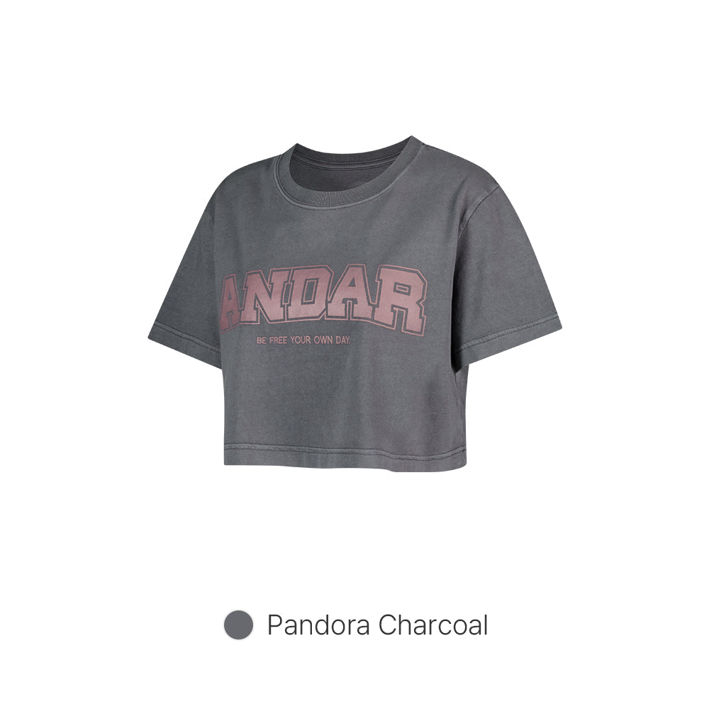ANDAR Pigment Dyed Cropped Short Sleeve