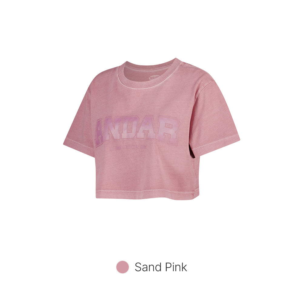 ANDAR Pigment Dyed Cropped Short Sleeve