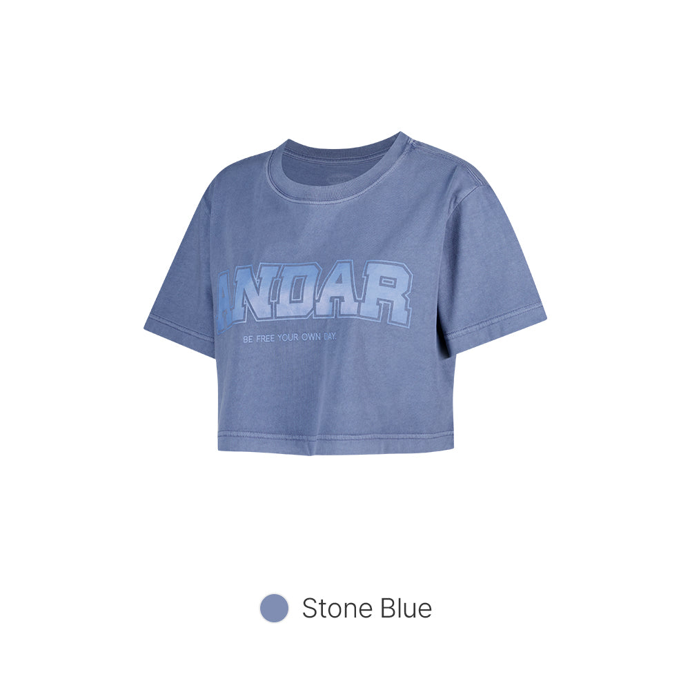 ANDAR Pigment Dyed Cropped Short Sleeve