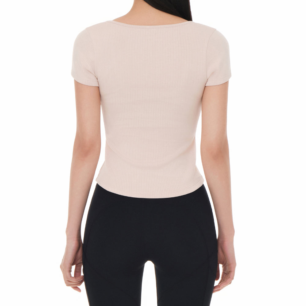 Fresh Ribbed Wrap Short Sleeve