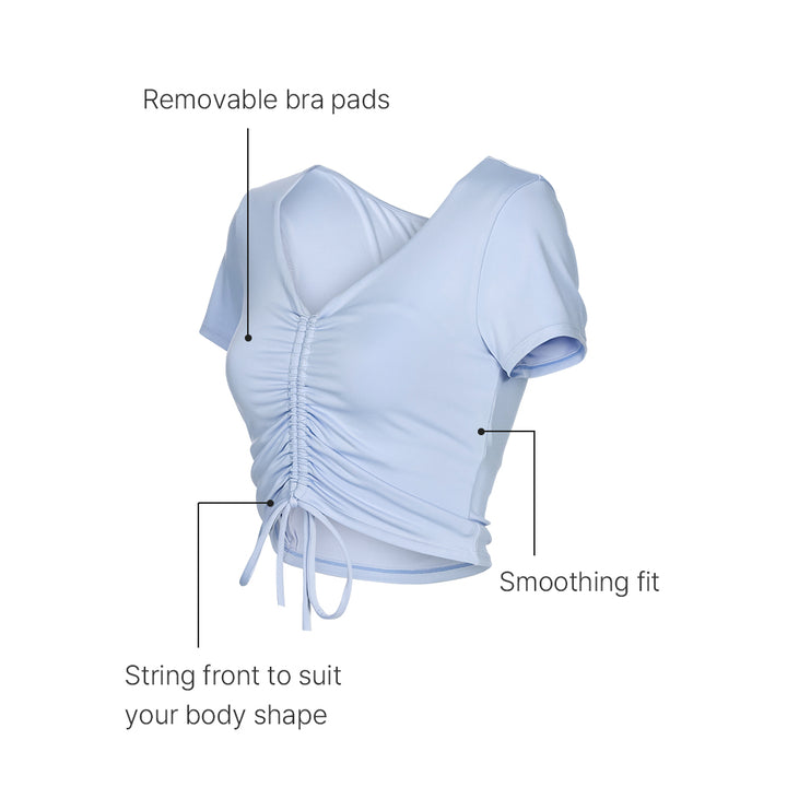 Be-Free Drawstring Cropped Short Sleeve (with Pads)